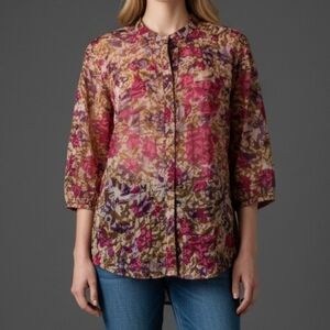 3/$30 VTG NATALIE & ME Floral Button Down Lightweight Shirt